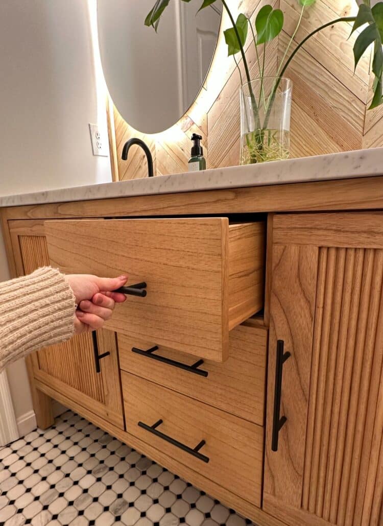 Organic Modern Bathroom Soft Close Drawers