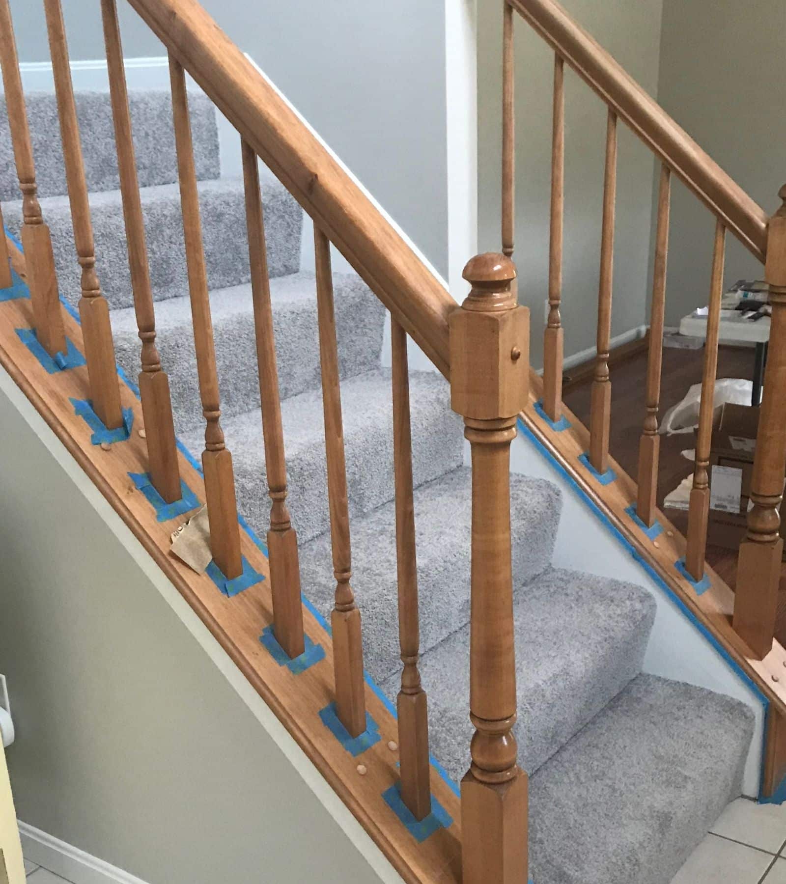 Java Gel Stain Banister Transformation Step By Step Guide Home By Alley   How To Sand And Stain A Banister 