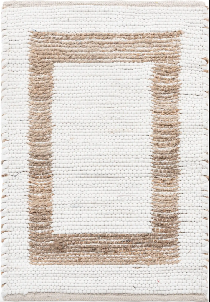 White and Natural - Cute Laundry Room Rugs