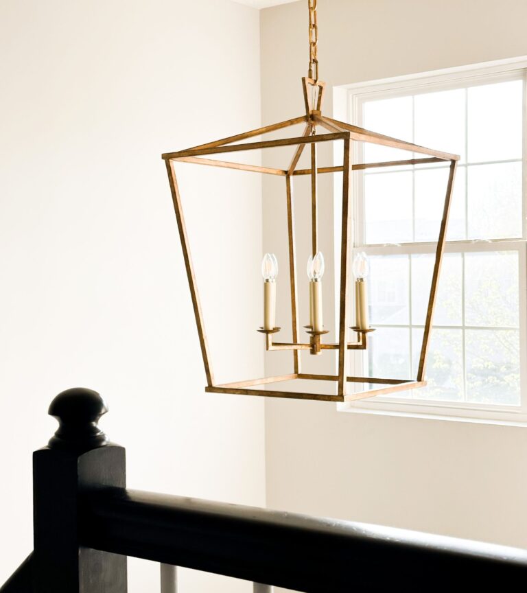 The Perfect Two Story Foyer Chandelier Height Complete Size Guide   Bottom Of Chandelier Aligned With Banister 768x864 