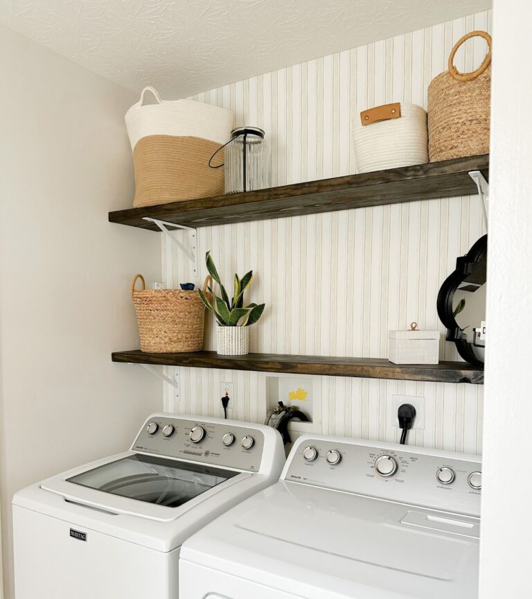 Cheap DIY Laundry Room Shelves For a Cute and Functional Space (StepBy