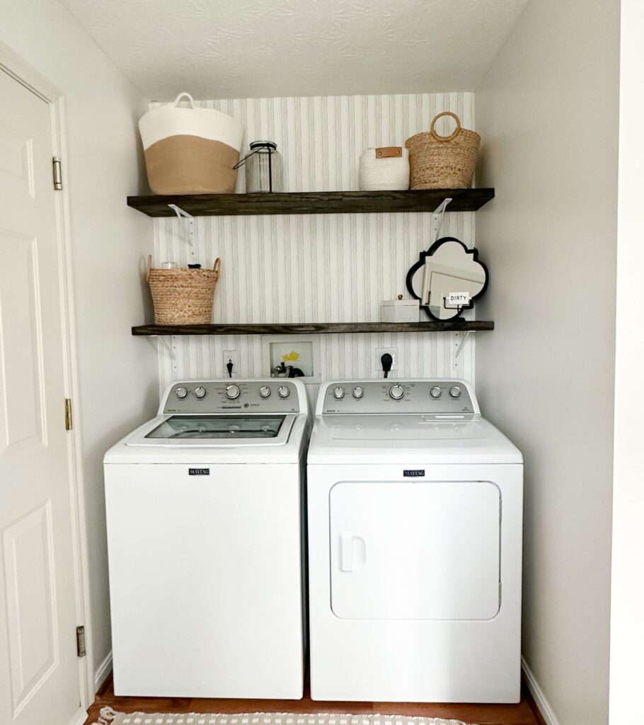 Cheap DIY Laundry Room Shelves For a Cute and Functional Space (Step-By ...