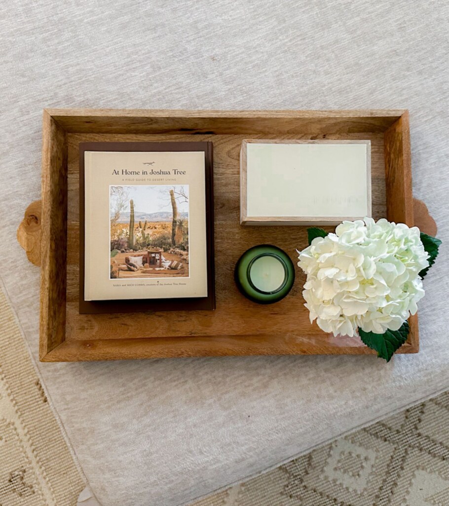 How to style an ottoman tray