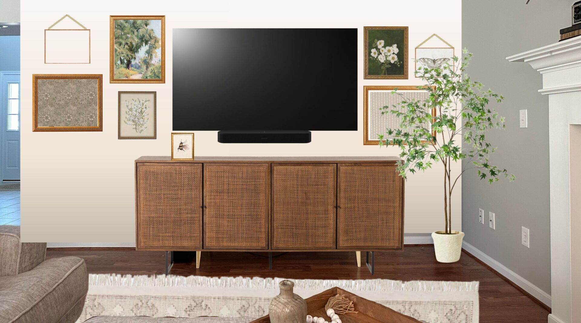 Designing a Gallery Wall with a TV So That It Looks Seamless and Stunning - Home By Alley