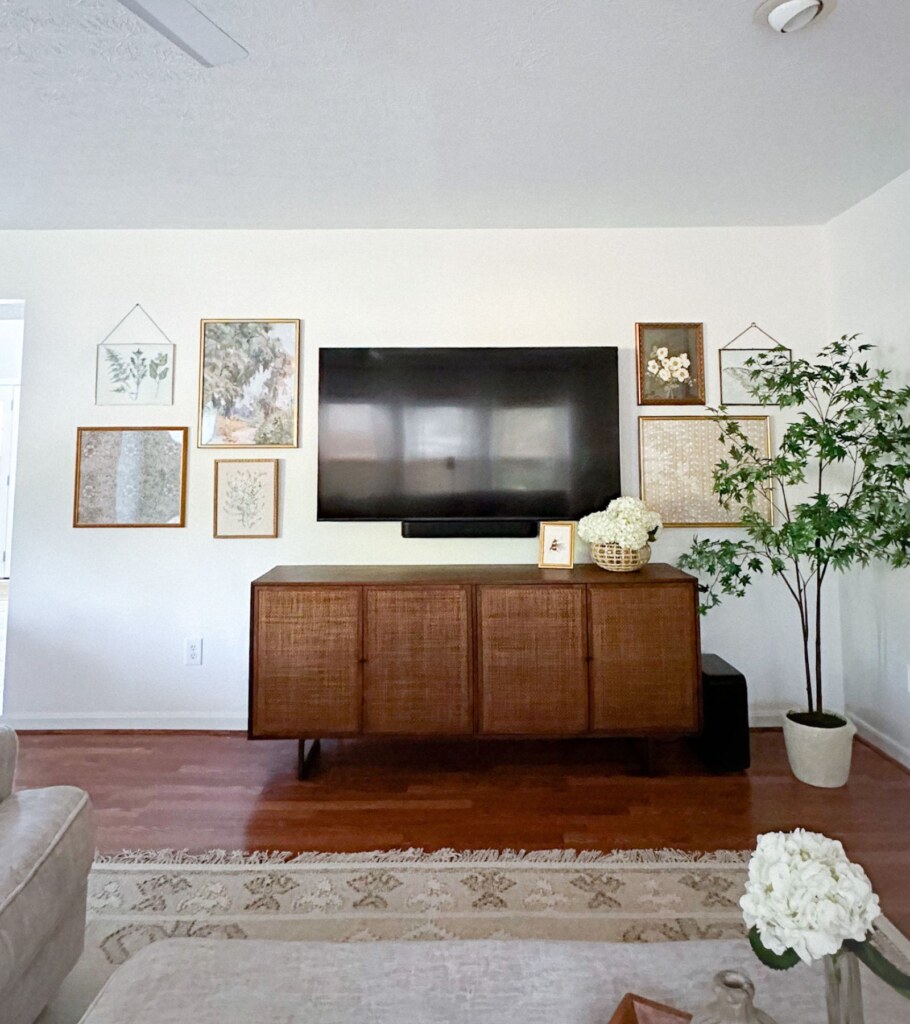 Mounted TV gallery wall