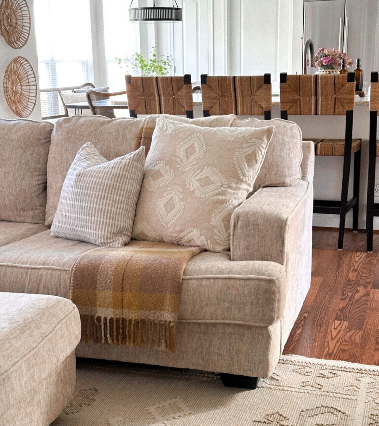 9 Cozy & Cuddly Ways to Style a Throw Blanket on a Couch - Home By Alley