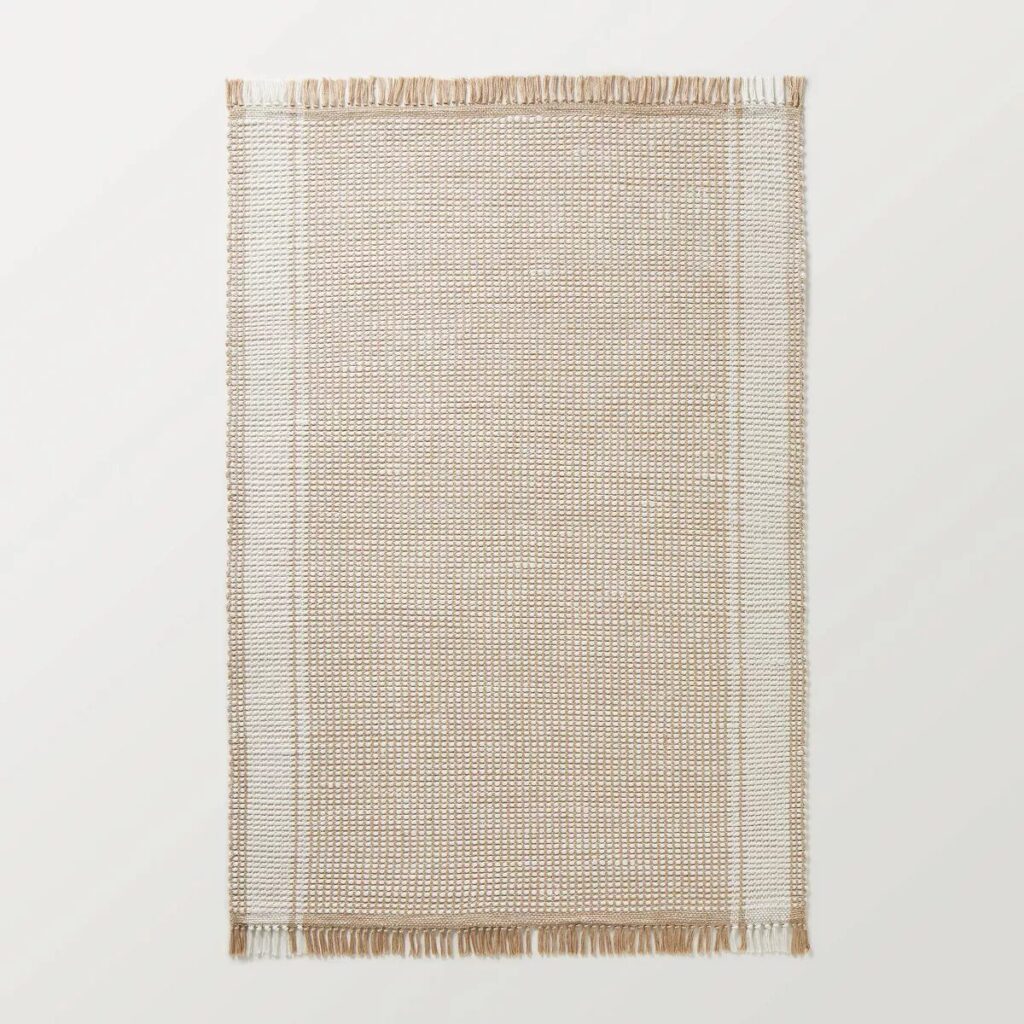 Wide Border Stripe Handmade Woven Area Rug Tan/Cream - Hearth & Hand™ with Magnolia