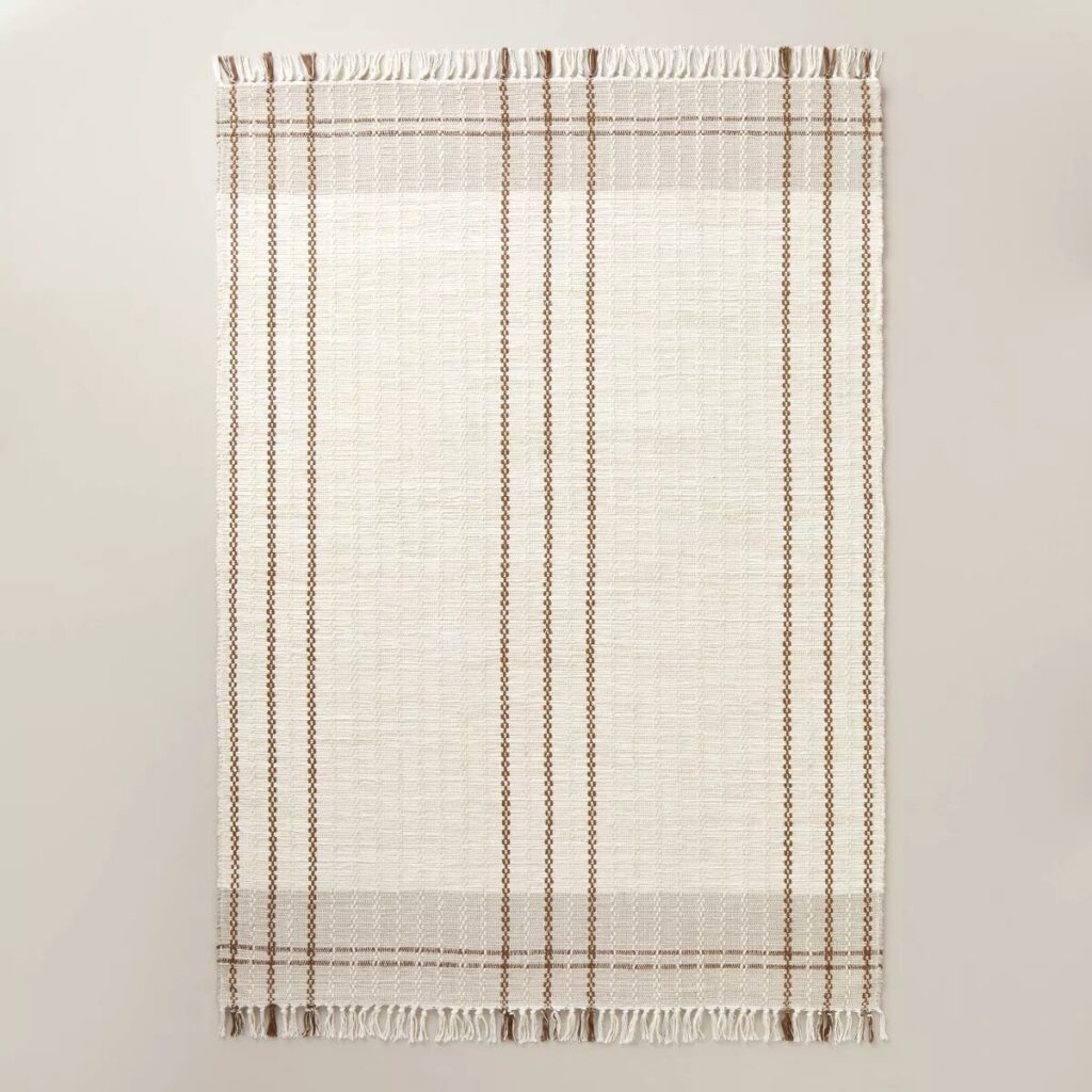 Neutral Color Block Plaid Handmade Woven Area Rug Tan/Cream/Cocoa - Hearth & Hand™ with Magnolia