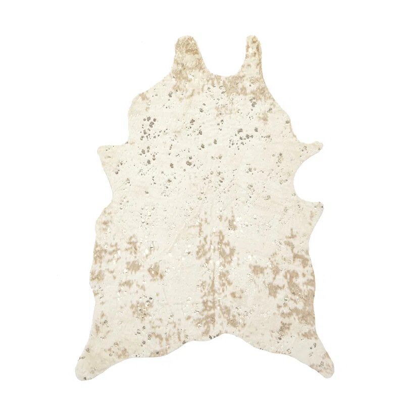 Kirksey Animal Print Contemporary Faux Cowhide Area Rug in Off-White